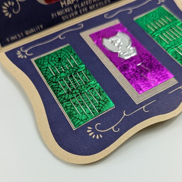 Happy Home Vintage Needle Book 21 Nickel Plated Needles & Threader Japan NEW - Picture 4 of 9